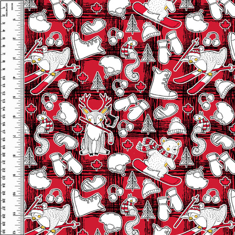 PREORDER Canada Sport Animals on Red Plaid