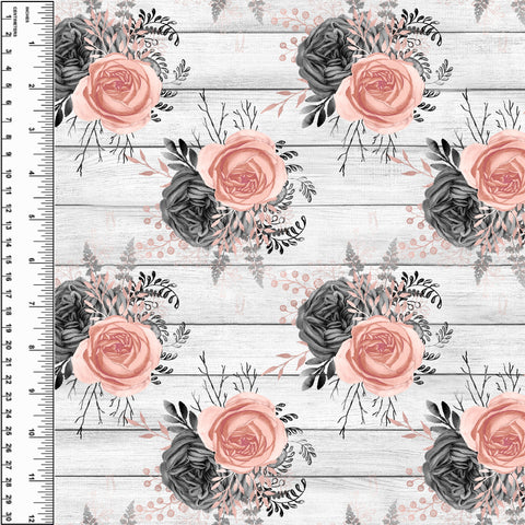 PREORDER Charcoal Floral White Woodboard