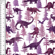 Remnant Dinosaur Forest Purple 18” Bamboo Cotton Spandex Jersey