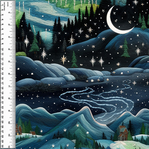 PREORDER Embroidered Night Sky Mountains