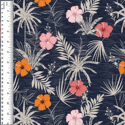 PREORDER Hibiscus Palms Blue