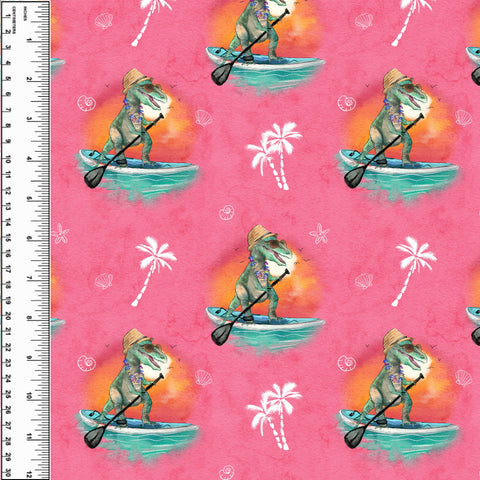 PREORDER Hawaiian Dinosaur Surf Pink