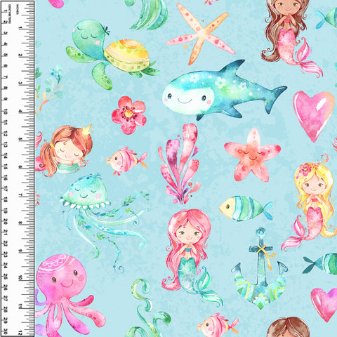 PREORDER Watercolour Mermaid Sea Life