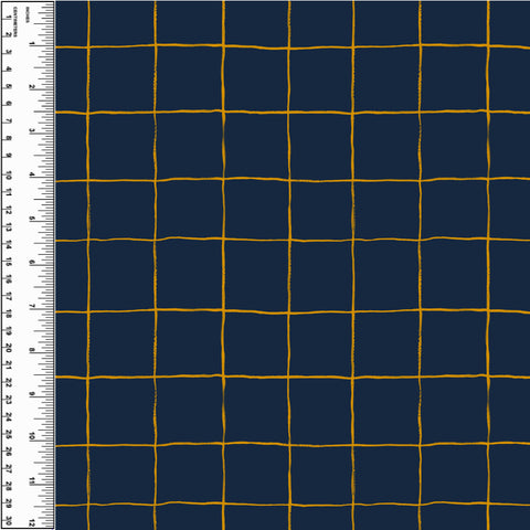 PREORDER Navy Mustard Grid Waves