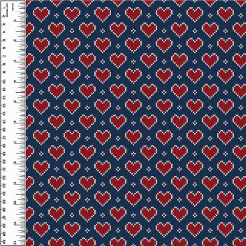 PREORDER Red Blue Knit Hearts