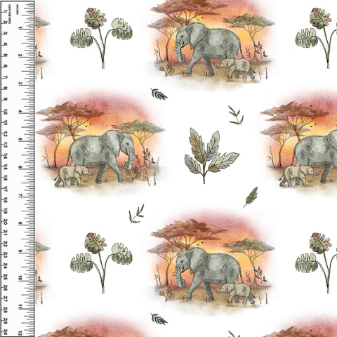 PREORDER Safari Elephant Family White