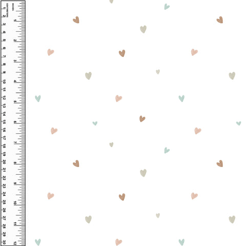 PREORDER Sparse Pastel Hearts on White