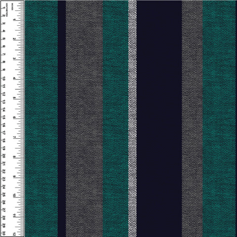 PREORDER Stripe Navy Charcoal Turquoise Vertical