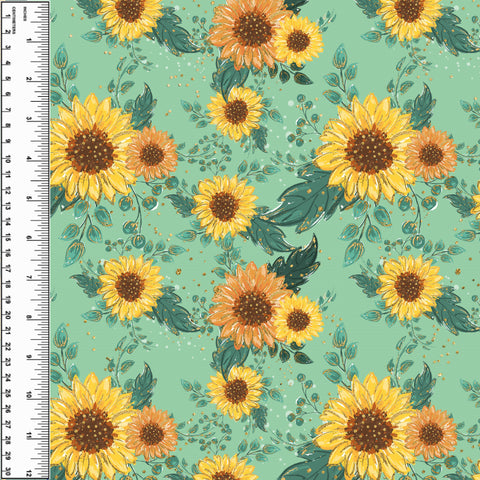 PREORDER Sunflower Glitter on Green