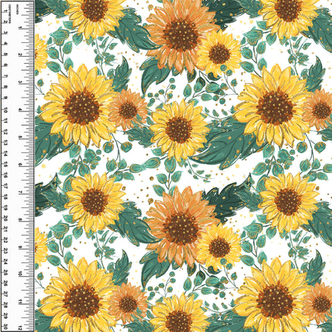 PREORDER Sunflower Glitter on White