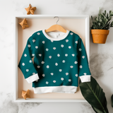 PREORDER Dots Watercolour White on Teal