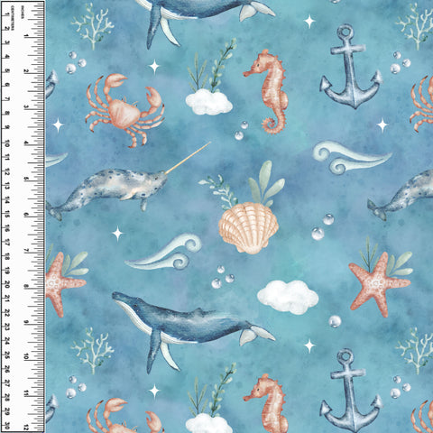 PREORDER Underwater Creatures Watercolour Blue