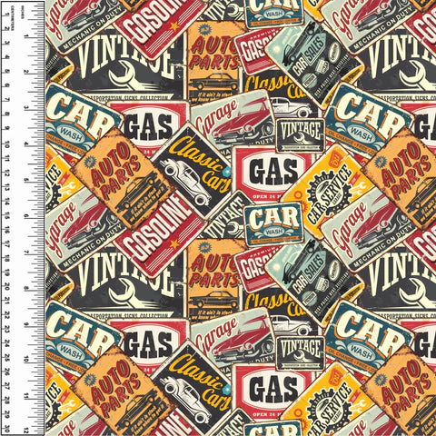 Vintage Car Signs Toss PUL