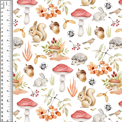 Woodland Mushroom Cotton French Terry