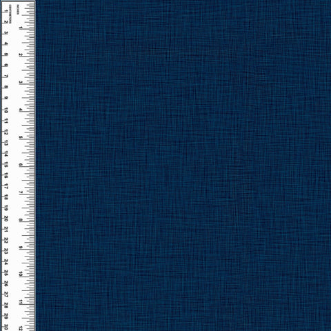 Navy Linen Strokes Cotton Spandex