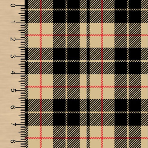 Plaid Brown Cotton Spandex