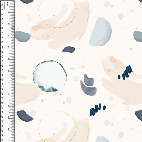 PREORDER Cream Navy Abstract Brushes