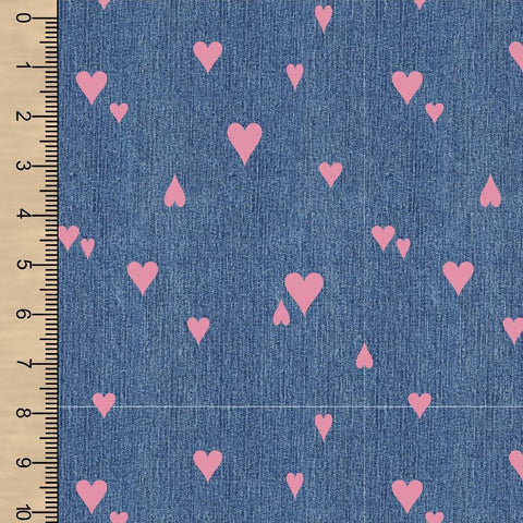 PREORDER Denim Hearts Dusty Rose