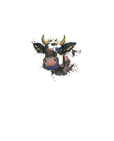 Watercolour Cow Cotton Spandex Panel Child