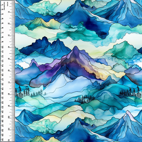 Remnant Alcohol Ink Mountains 15" x 54" Squish