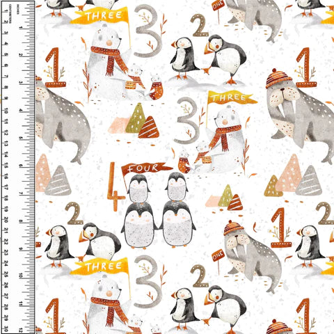 Arctic Counting Animals Woven Cotton