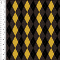 Argyle Brown & Gold Cotton French Terry