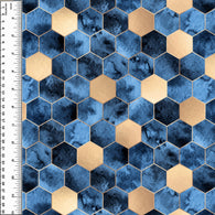 PREORDER Blue Gold Hexagons