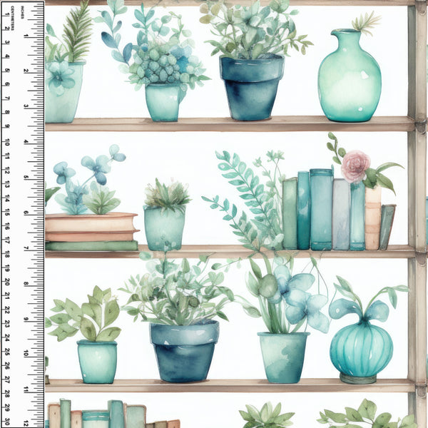 Bookshelf Plants Bamboo Cotton Spandex Jersey