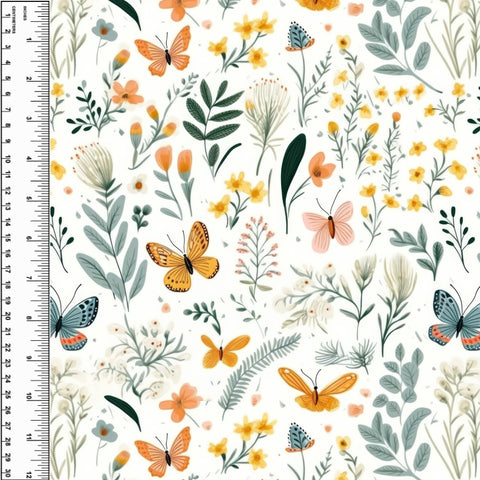 Butterfly Wildflower Field Squish 54" Wide