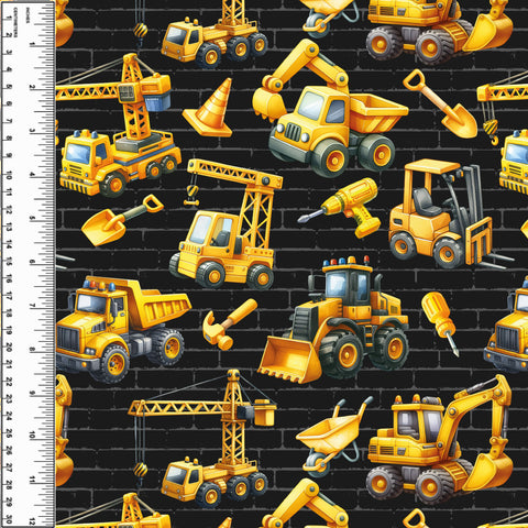Cartoon Construction Squish 54" Wide