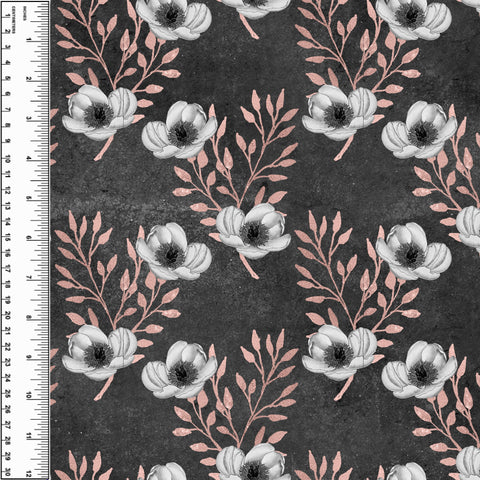 PREORDER Charcoal Floral Leaves