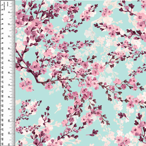 Remnant Cherry Blossoms 18” Bamboo Cotton Spandex Jersey