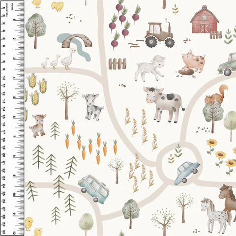 Countryside Farm Animals Squish 54" Wide