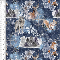**NEW** PREORDER Crystal Snowflake Forest Animals Navy