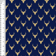 PREORDER Deer Heads Gold Blue