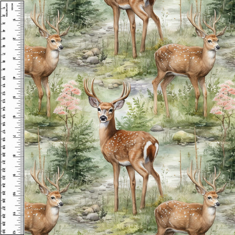 Remnant Deer In The Forest 13.5" Cotton French Terry