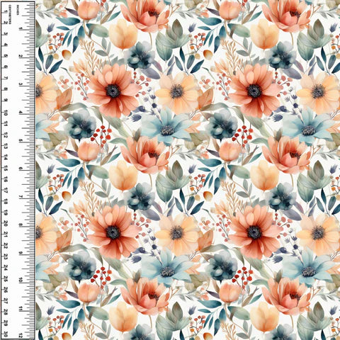 Delicate Spring Boho Flowers Small Scale Squish 54" Wide