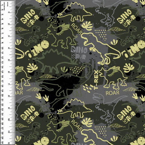 Remnant Dinosaur Camouflage 37” Woven Cotton