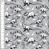 Dinosaur Sketch Monochrome Squish 54" Wide