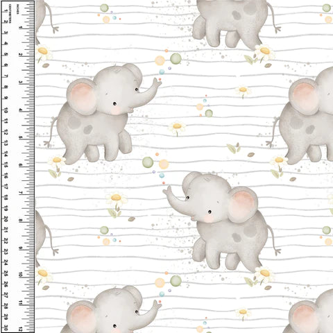 Elephant Bubbles Stripe Squish 54" Wide