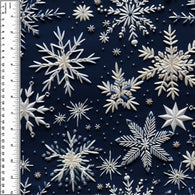 Embroidered Snowflakes Bamboo Spandex