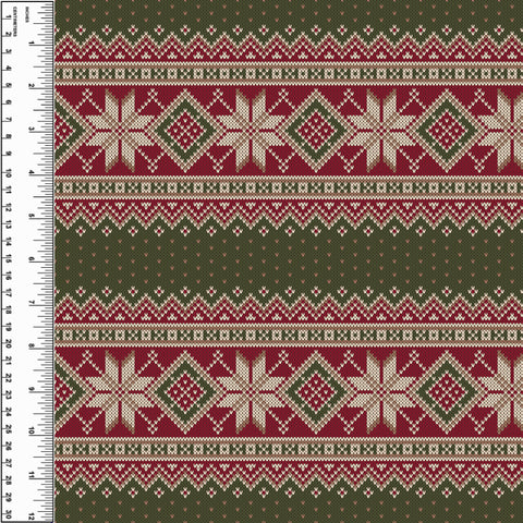 Fair Isle Red Green Sweater Athletic