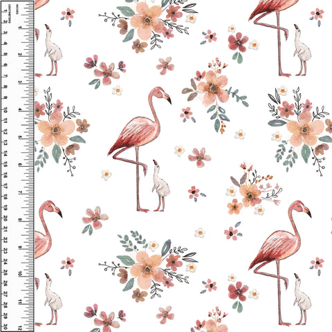 Remnant Flamingo Family Floral 33" Squish