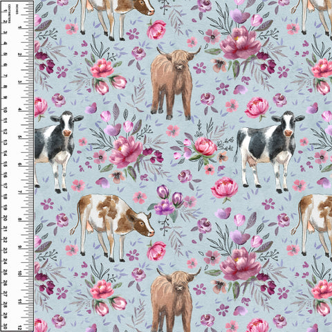 **NEW** PREORDER Floral Cows Duck Egg Tatra