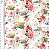 Floral Painted Trucks Bamboo French Terry