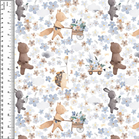 Remnant Flower Animal March 36" Cotton French Terry