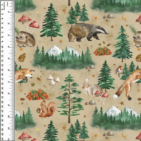 PREORDER Forest Critters Watercolour Beige Stars