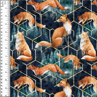Fox In The Forest Geometric Cotton French Terry