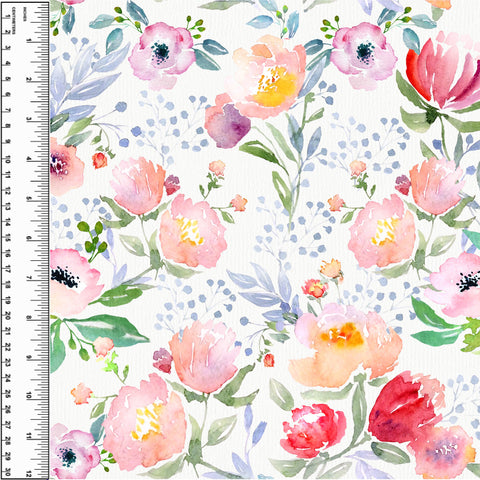 Gentle Watercolour Blooms Squish 54" Wide