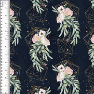 PREORDER Geometric Navy Gold Floral